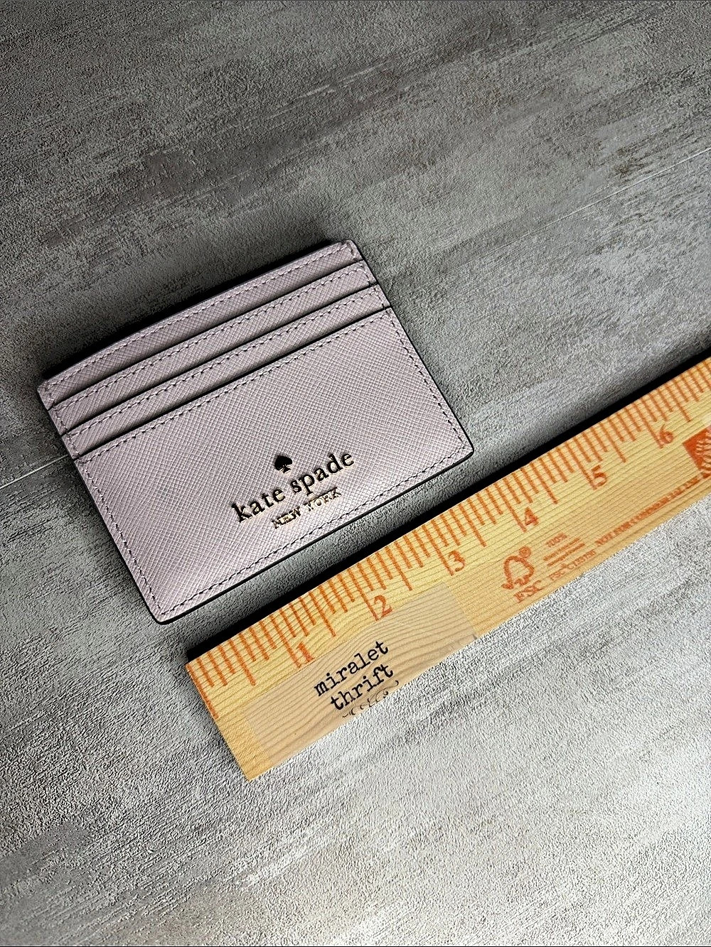 Kate Spade Leather Card Holder in Purple